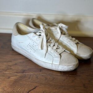 SAM EDELMAN WOMENS AUBRIE SNEAKER, WHITE/GREIGE, 7.0 US